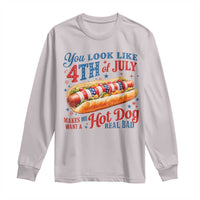 You Look Like 4th of July Hot Dog Long Sleeve Shirt Funny Patriotic Food Meme - Wonder Print Shop
