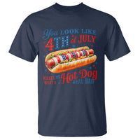 You Look Like 4th of July Hot Dog T Shirt Funny Patriotic Food Meme - Wonder Print Shop