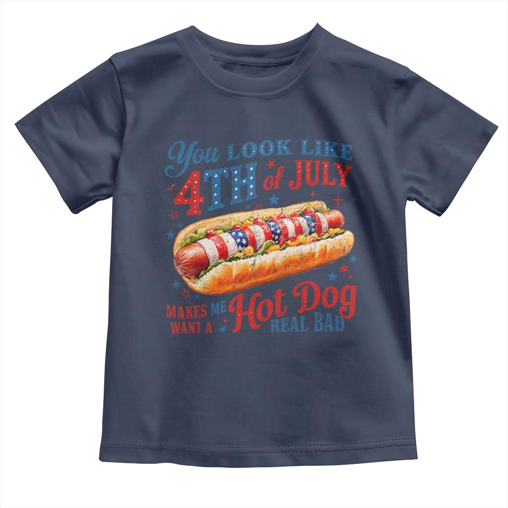 You Look Like 4th of July Hot Dog Toddler T Shirt Funny Patriotic Food Meme - Wonder Print Shop
