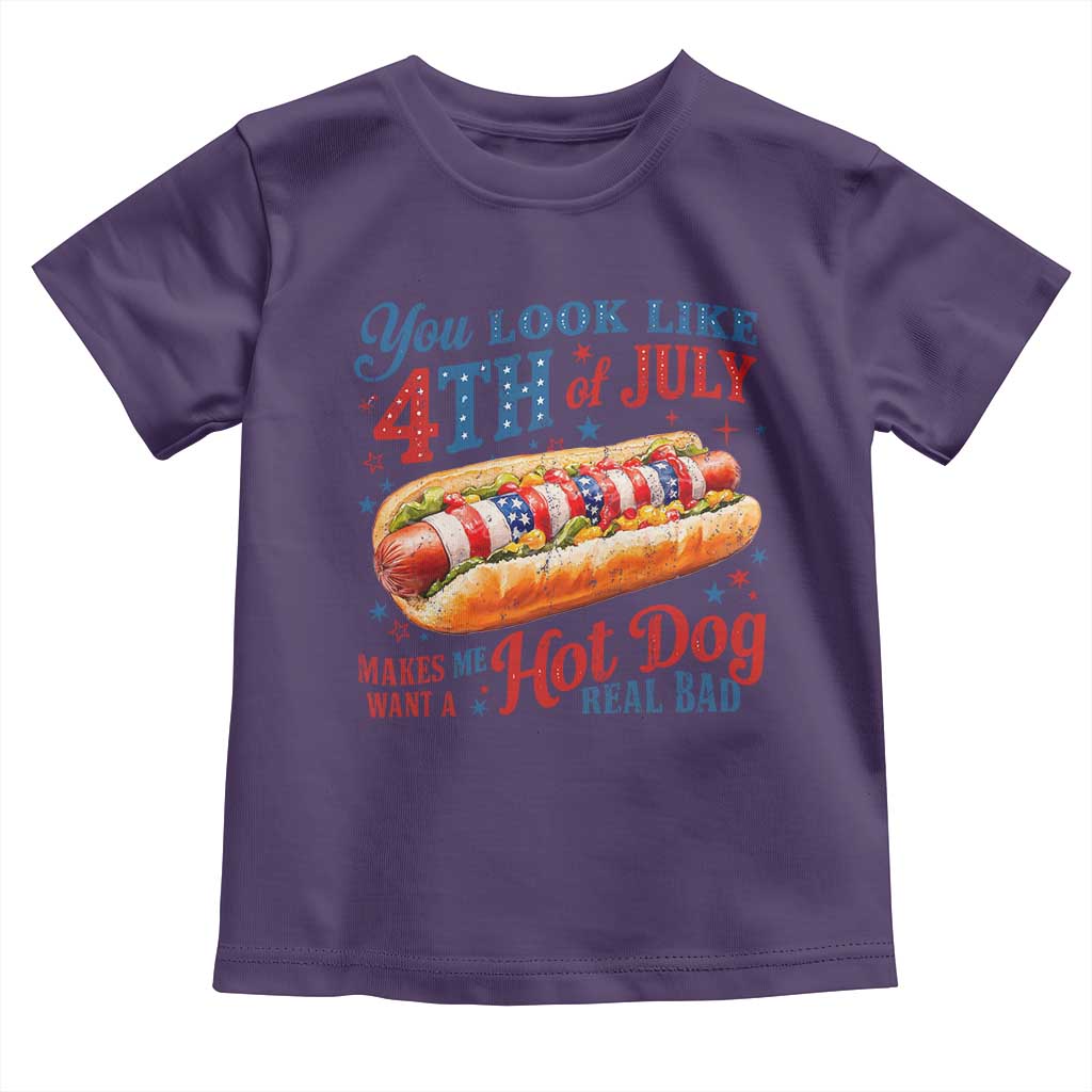 You Look Like 4th of July Hot Dog Toddler T Shirt Funny Patriotic Food Meme - Wonder Print Shop