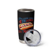 You Look Like 4th of July Hot Dog Tumbler Cup Funny Patriotic Food Meme - Wonder Print Shop