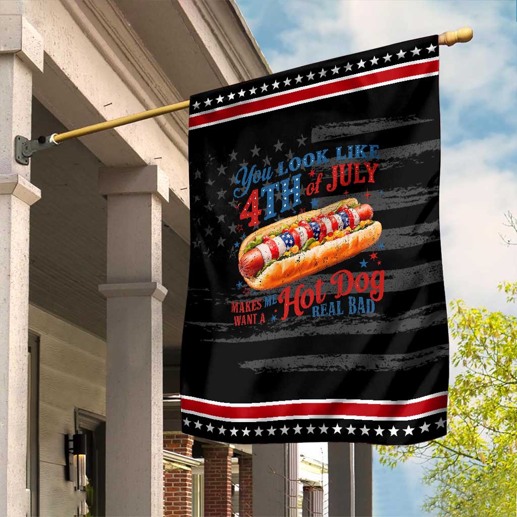 You Look Like 4th of July Hot Dog Garden Flag Funny Patriotic Food Meme