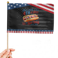 You Look Like 4th of July Hot Dog Patriotic Handheld Flag Funny Food Meme