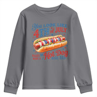 You Look Like 4th of July Hot Dog Youth Sweatshirt Funny Patriotic Food Meme - Wonder Print Shop