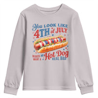 You Look Like 4th of July Hot Dog Youth Sweatshirt Funny Patriotic Food Meme - Wonder Print Shop