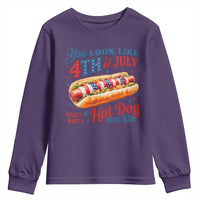 You Look Like 4th of July Hot Dog Youth Sweatshirt Funny Patriotic Food Meme - Wonder Print Shop