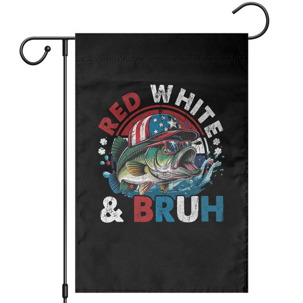 Funny Fishing Garden Flag Red White Bruh Fisherman Gift American Flag - Wonder Print Shop