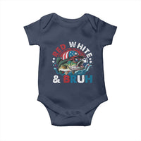 Funny Fishing Baby Onesie Red White Bruh Fisherman Gift American Flag - Wonder Print Shop