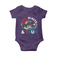 Funny Fishing Baby Onesie Red White Bruh Fisherman Gift American Flag - Wonder Print Shop