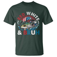 Funny Fishing T Shirt Red White Bruh Fisherman Gift American Flag - Wonder Print Shop