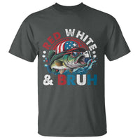 Funny Fishing T Shirt Red White Bruh Fisherman Gift American Flag - Wonder Print Shop