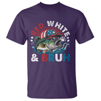 Funny Fishing T Shirt Red White Bruh Fisherman Gift American Flag - Wonder Print Shop