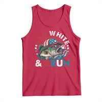 Funny Fishing Tank Top Red White Bruh Fisherman Gift American Flag - Wonder Print Shop