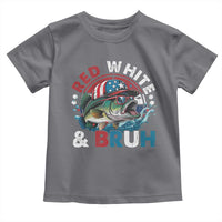 Funny Fishing Toddler T Shirt Red White Bruh Fisherman Gift American Flag - Wonder Print Shop