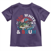 Funny Fishing Toddler T Shirt Red White Bruh Fisherman Gift American Flag - Wonder Print Shop