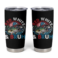 Funny Fishing Tumbler Cup Red White Bruh Fisherman Gift American Flag - Wonder Print Shop