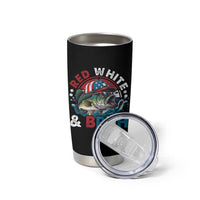 Funny Fishing Tumbler Cup Red White Bruh Fisherman Gift American Flag - Wonder Print Shop