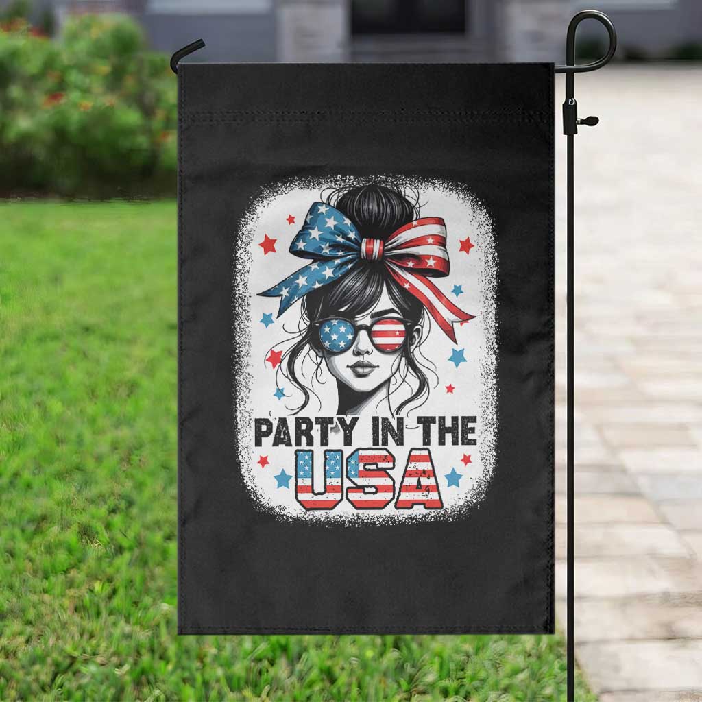 Party In USA Girls 4th of July Garden Flag Messy Bun USA - Wonder Print Shop