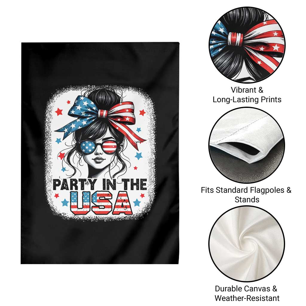 Party In USA Girls 4th of July Garden Flag Messy Bun USA - Wonder Print Shop