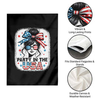 Party In USA Girls 4th of July Garden Flag Messy Bun USA - Wonder Print Shop