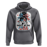 Party In USA Girls 4th of July Hoodie Messy Bun USA - Wonder Print Shop