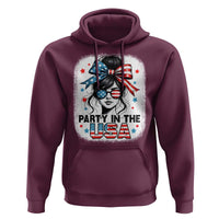 Party In USA Girls 4th of July Hoodie Messy Bun USA - Wonder Print Shop