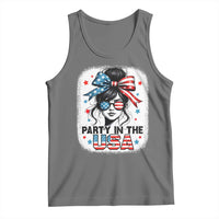 Party In USA Girls 4th of July Tank Top Messy Bun USA - Wonder Print Shop