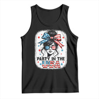 Party In USA Girls 4th of July Tank Top Messy Bun USA - Wonder Print Shop