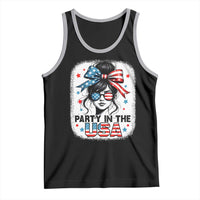 Party In USA Girls 4th of July Tank Top Messy Bun USA - Wonder Print Shop