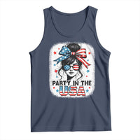 Party In USA Girls 4th of July Tank Top Messy Bun USA - Wonder Print Shop