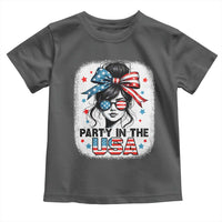 Party In USA Girls 4th of July Toddler T Shirt Messy Bun USA - Wonder Print Shop