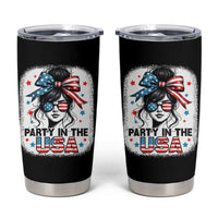 Party In USA Girls 4th of July Tumbler Cup Messy Bun USA - Wonder Print Shop
