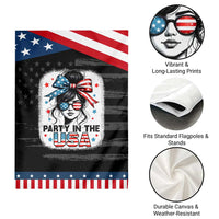 Party In USA Girls 4th of July Garden Flag Messy Bun USA