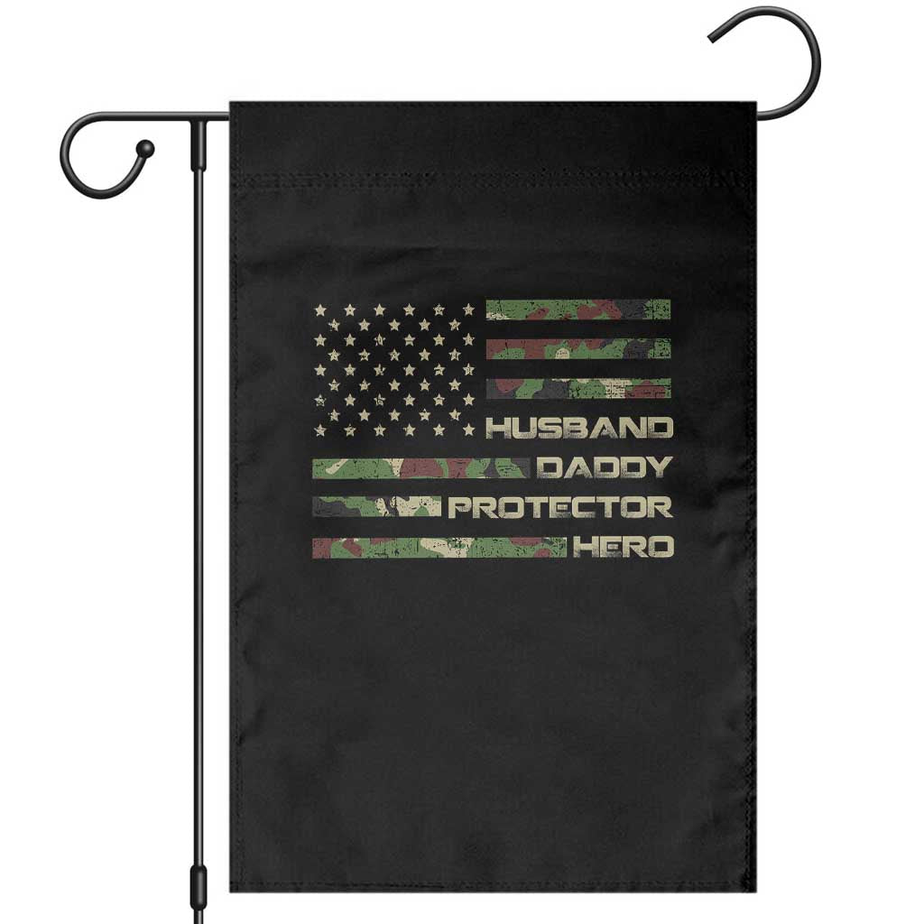 Husband Daddy Protector Hero Garden Flag Camo American Flag Fathers Day Gifts For Husband Hubby Dad