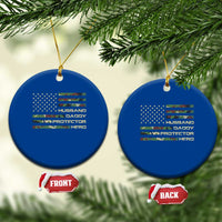 Husband Daddy Protector Hero Ceramic Ornament Camo American Flag Fathers Day Gifts For Husband Hubby Dad