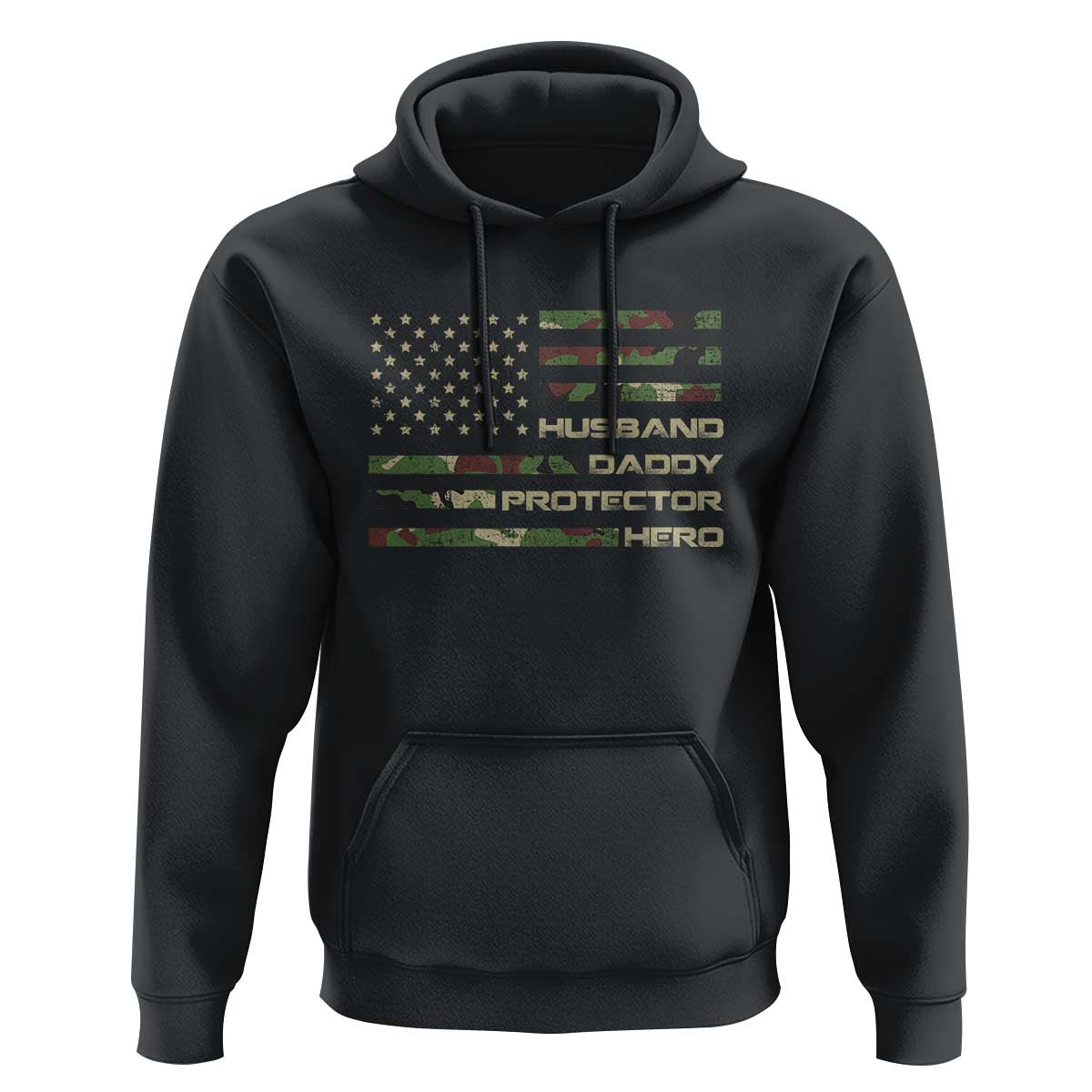 Husband Daddy Protector Hero Hoodie Camo American Flag Fathers Day Gifts For Husband Hubby Dad