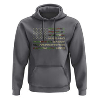 Husband Daddy Protector Hero Hoodie Camo American Flag Fathers Day Gifts For Husband Hubby Dad