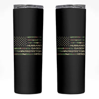 Husband Daddy Protector Hero Skinny Tumbler Camo American Flag Fathers Day Gifts For Husband Hubby Dad