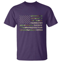 Husband Daddy Protector Hero T Shirt Camo American Flag Fathers Day Gifts For Husband Hubby Dad