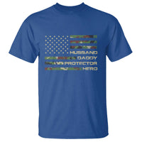Husband Daddy Protector Hero T Shirt Camo American Flag Fathers Day Gifts For Husband Hubby Dad