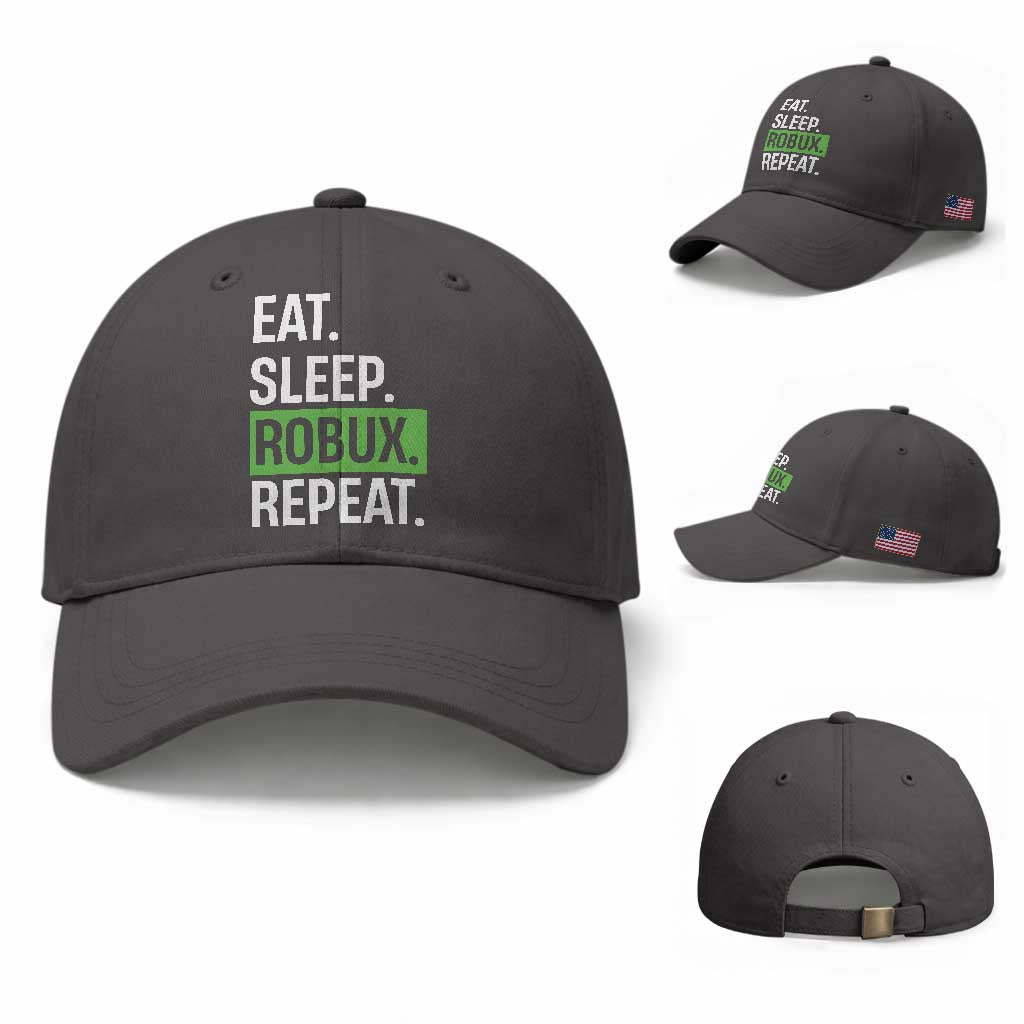 Eat Sleep Roblox Repeat Baseball Cap Funny Video Game Lovers Gamers