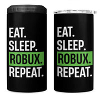 Eat Sleep Roblox Repeat 4 in 1 Can Cooler Tumbler Funny Video Game Lovers Gamers