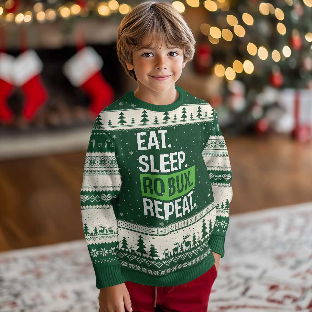 Eat Sleep Roblox Repeat Ugly Christmas Sweater Funny Video Game Lovers Gamers