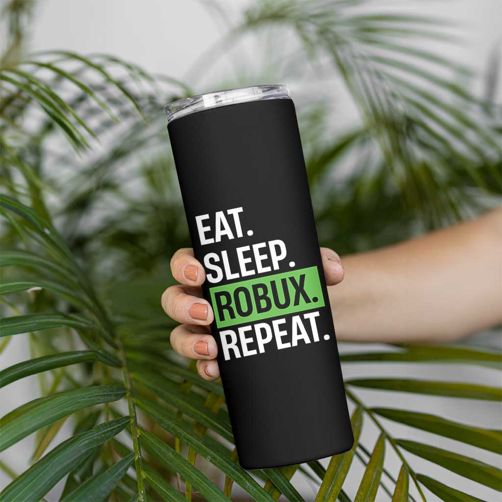 Eat Sleep Roblox Repeat Skinny Tumbler Funny Video Game Lovers Gamers