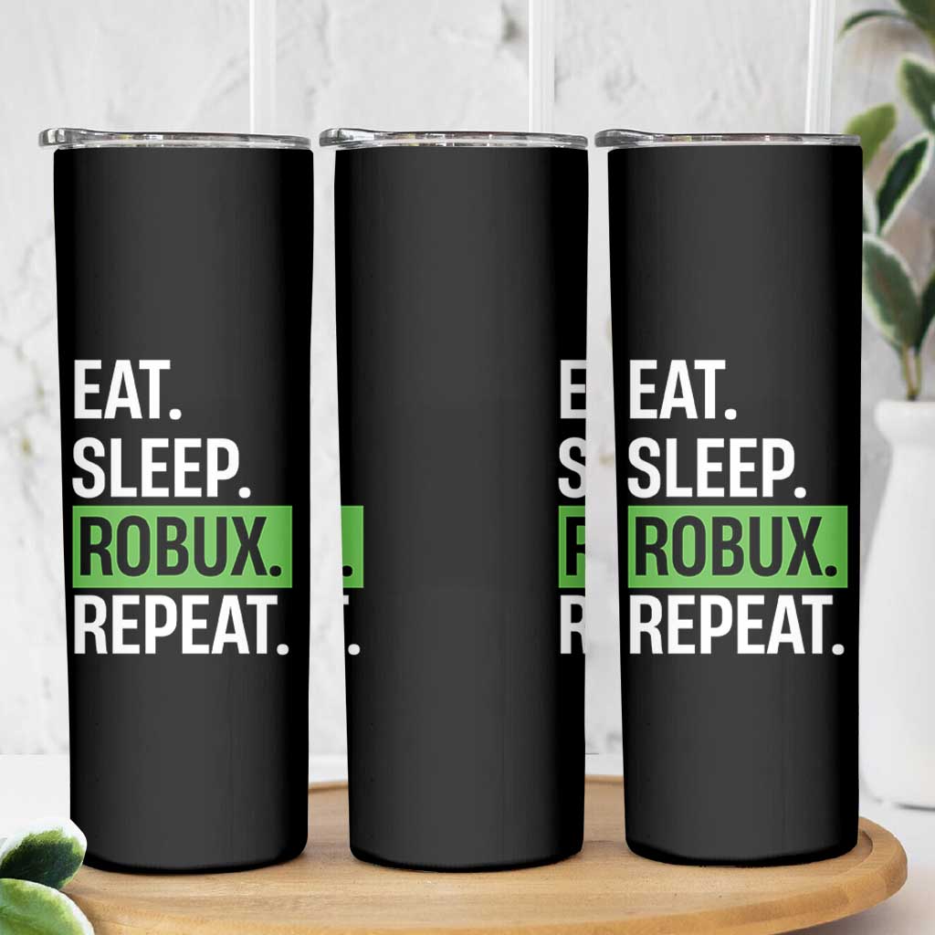 Eat Sleep Roblox Repeat Skinny Tumbler Funny Video Game Lovers Gamers