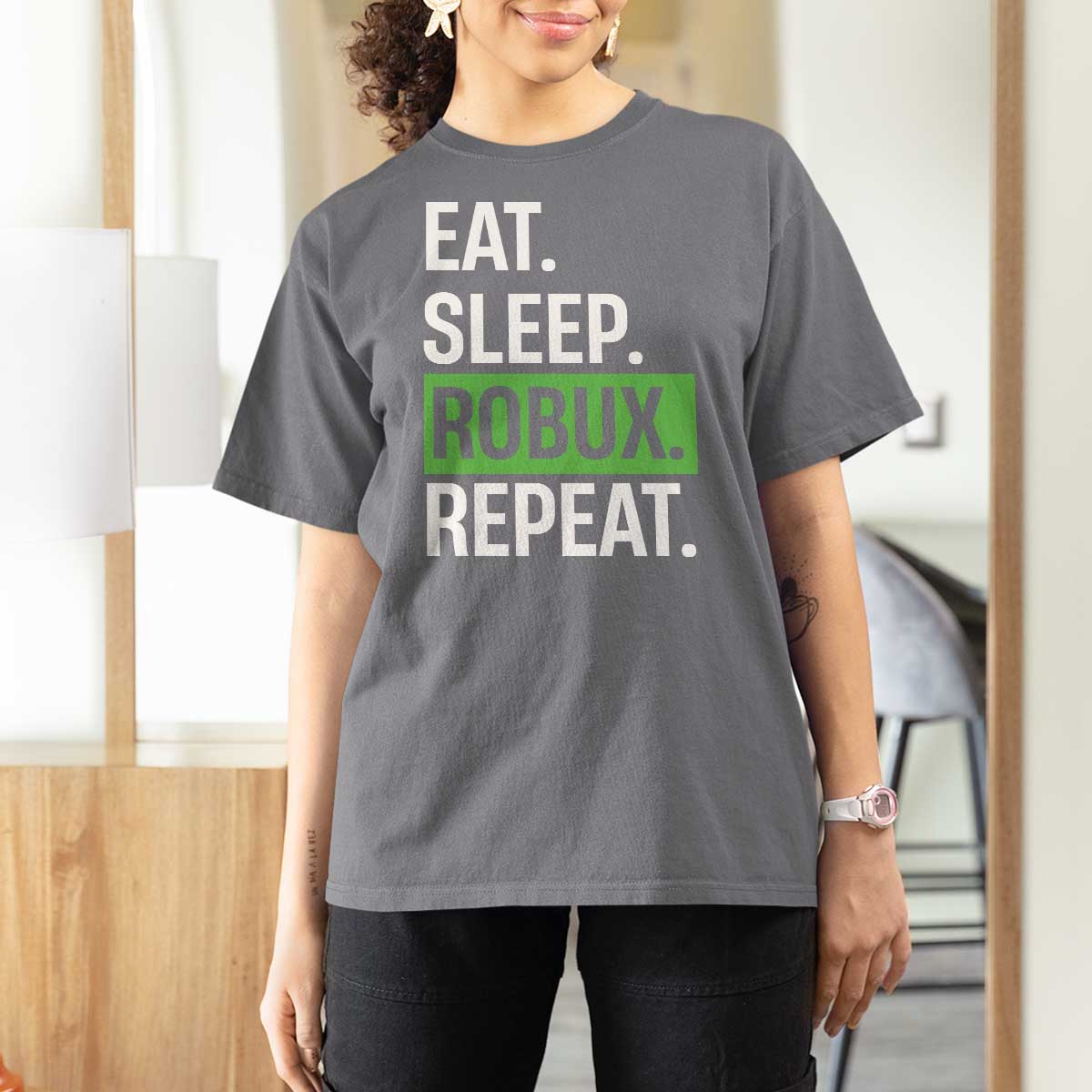 Eat Sleep Roblox Repeat T Shirt For Women Funny Video Game Lovers Gamers