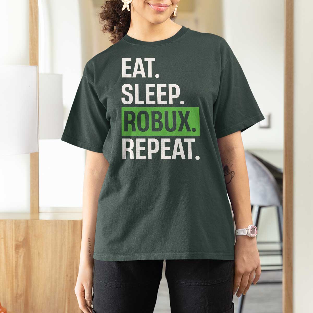 Eat Sleep Roblox Repeat T Shirt For Women Funny Video Game Lovers Gamers