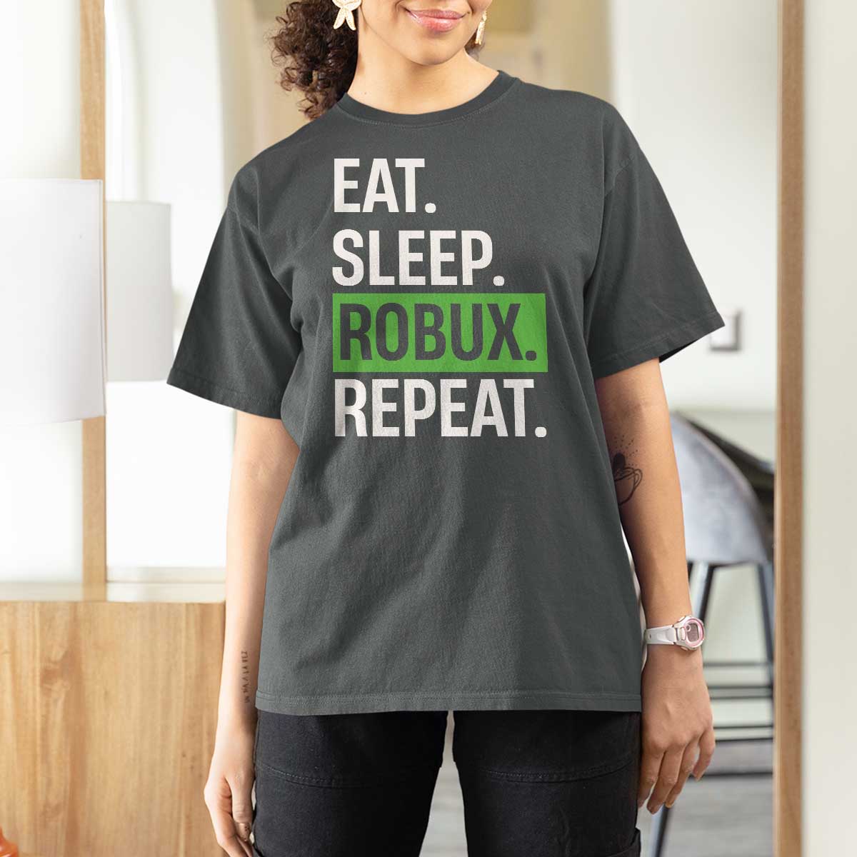 Eat Sleep Roblox Repeat T Shirt For Women Funny Video Game Lovers Gamers