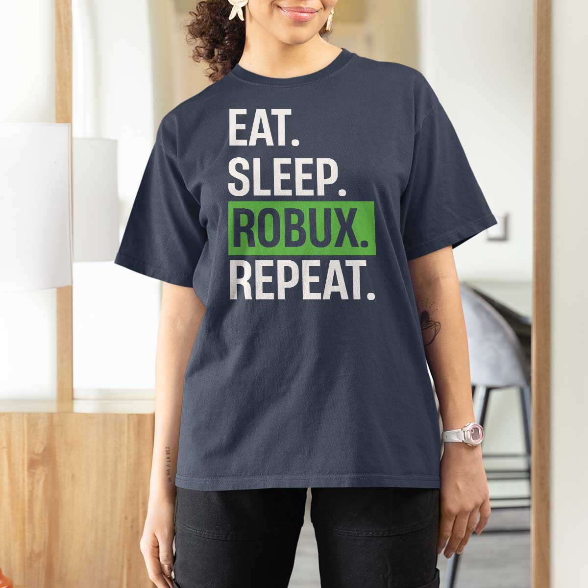 Eat Sleep Roblox Repeat T Shirt For Women Funny Video Game Lovers Gamers
