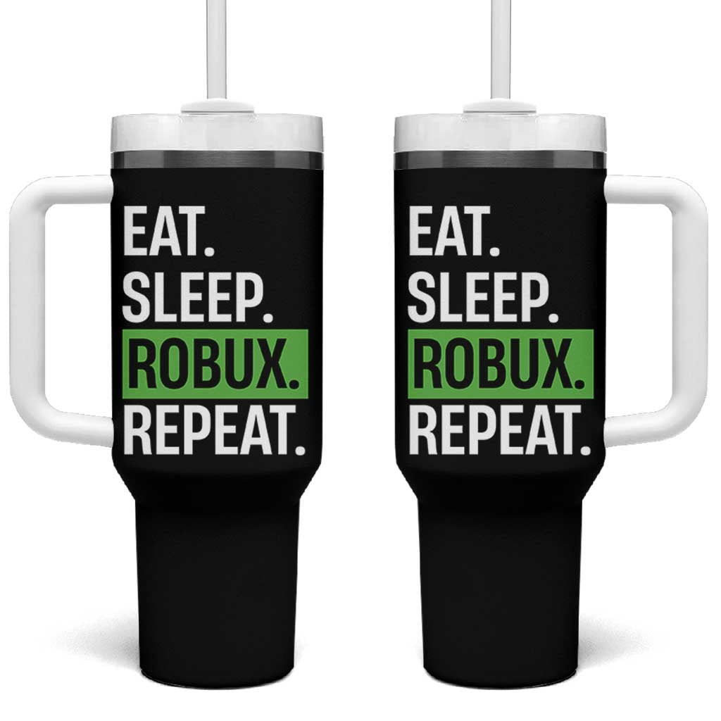 Eat Sleep Roblox Repeat Tumbler With Handle Funny Video Game Lovers Gamers